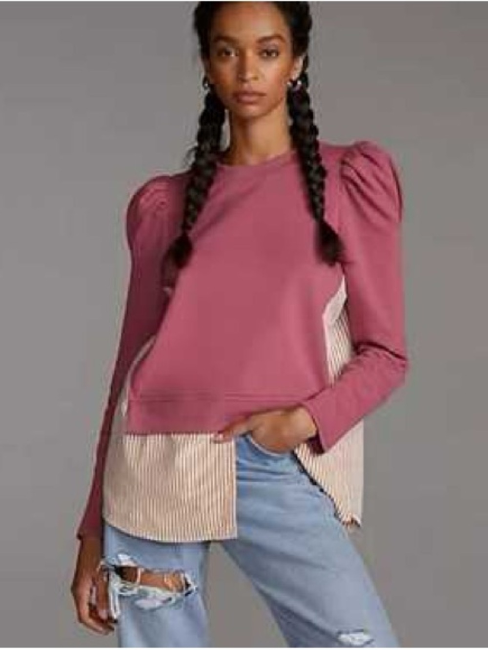 Maeve Layered Tunic Sweatshirt